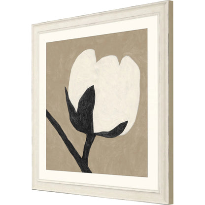 Delicate Sketch Wood White Framed Wall Art