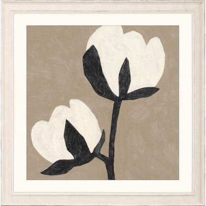 Delicate Sketch Wood White Framed Wall Art