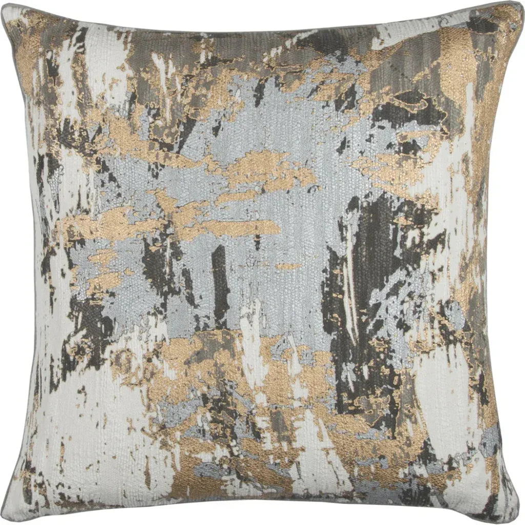Delta Metallic Grey & Brown Couch Pillow Down Fill - LOOMLAN - LOOMLAN - Throw Pillows