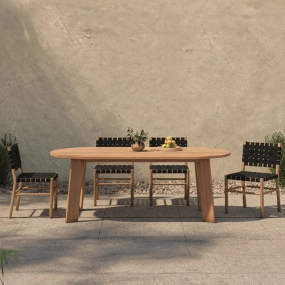 Delta Oval Teak Outdoor Dining Table-Outdoor Dining Tables-Moe's Home-LOOMLAN