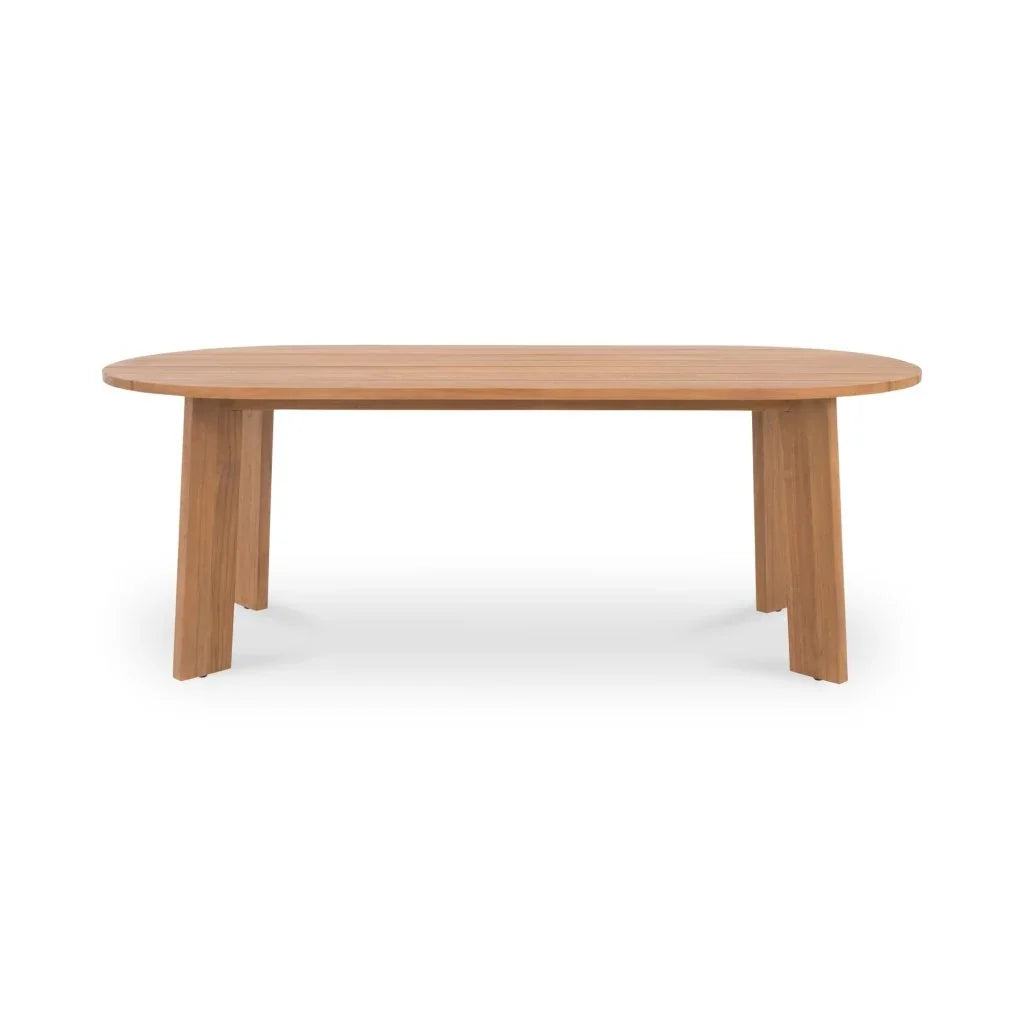 Delta Oval Teak Outdoor Dining Table-Outdoor Dining Tables-Moe's Home-LOOMLAN