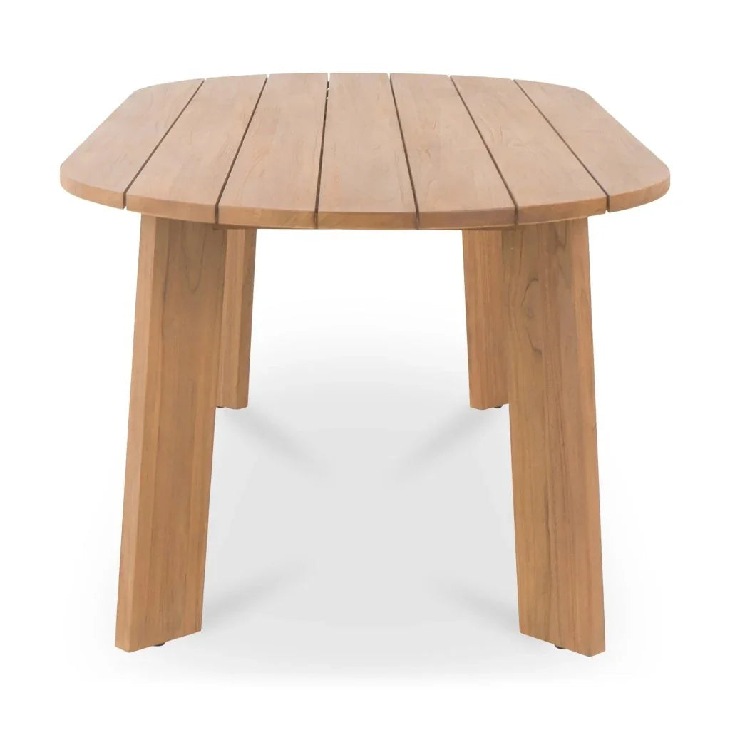 Delta Oval Teak Outdoor Dining Table-Outdoor Dining Tables-Moe's Home-LOOMLAN