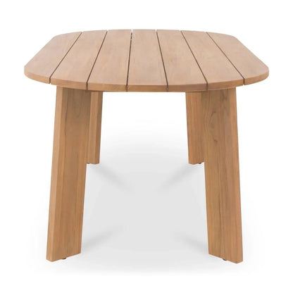 Delta Oval Teak Outdoor Dining Table-Outdoor Dining Tables-Moe's Home-LOOMLAN
