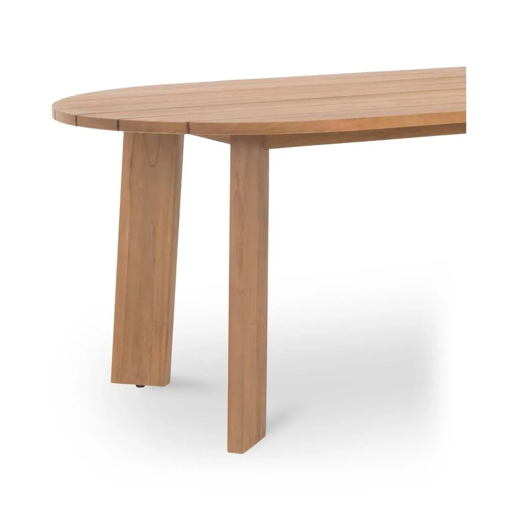 Delta Oval Teak Outdoor Dining Table-Outdoor Dining Tables-Moe's Home-LOOMLAN