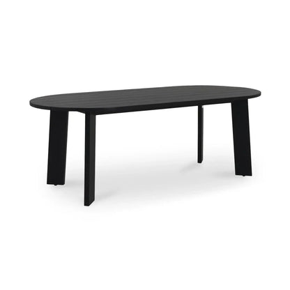 Delta Oval Teak Outdoor Dining Table-Outdoor Dining Tables-Moe's Home-Black-LOOMLAN