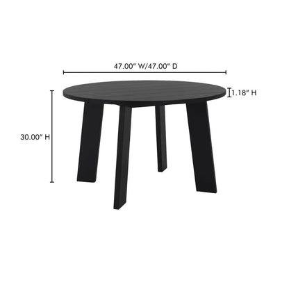 Delta Teak Round Outdoor Dining Table-Outdoor Dining Tables-Moe's Home-LOOMLAN