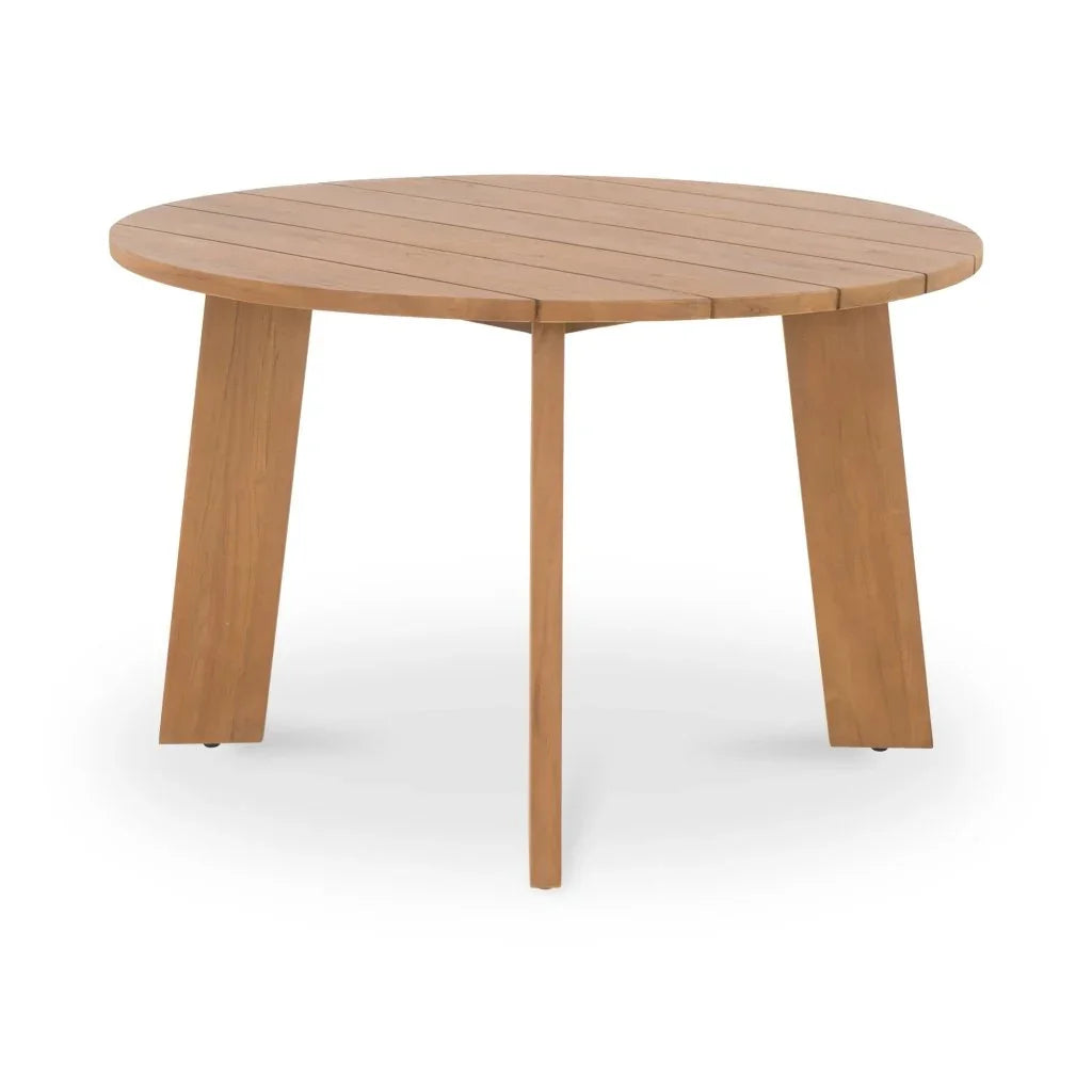 Delta Teak Round Outdoor Dining Table-Outdoor Dining Tables-Moe's Home-LOOMLAN