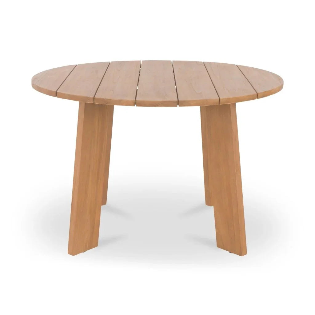 Delta Teak Round Outdoor Dining Table-Outdoor Dining Tables-Moe's Home-LOOMLAN