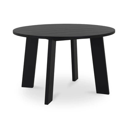 Delta Teak Round Outdoor Dining Table-Outdoor Dining Tables-Moe's Home-Black-LOOMLAN