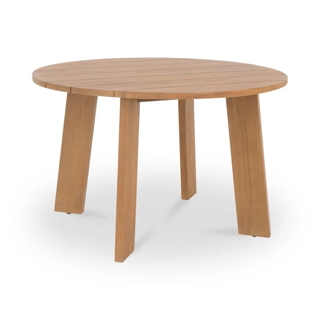 Delta Teak Round Outdoor Dining Table-Outdoor Dining Tables-Moe's Home-Natural-LOOMLAN