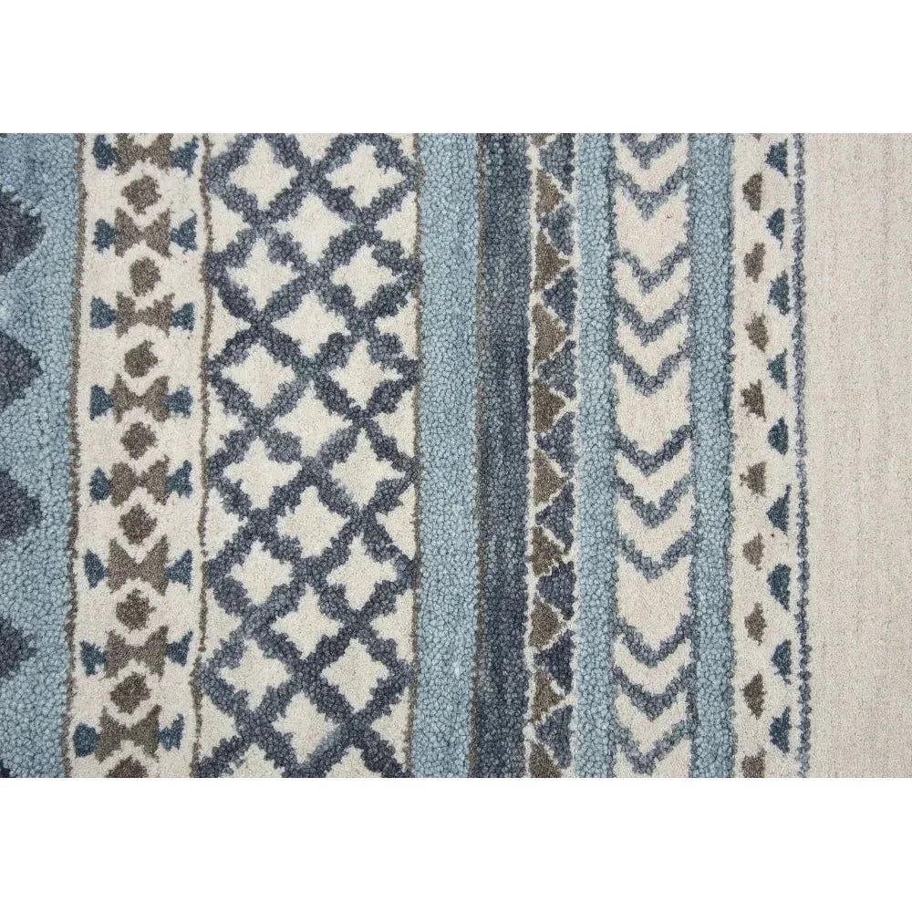 Deme Wool Blue Hallway Kitchen Runner Rug - LOOMLAN - LOOMLAN - Area Rugs