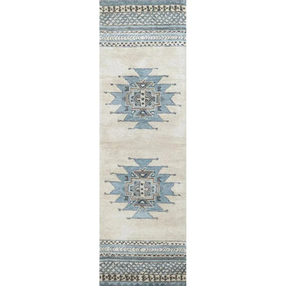 Deme Wool Blue Hallway Kitchen Runner Rug - LOOMLAN - LOOMLAN - Area Rugs