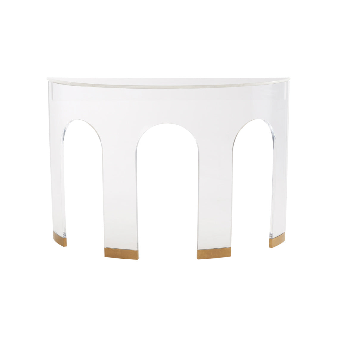 Demilune Marble Top Console Table