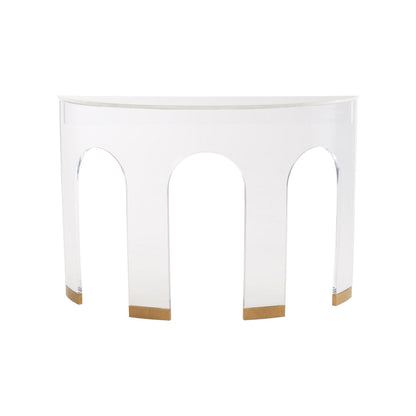 Demilune Marble Top Console Table