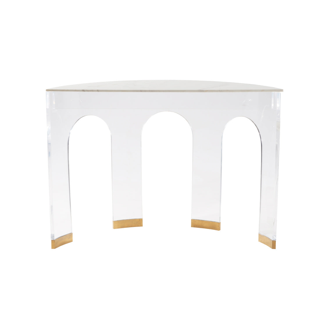 Demilune Marble Top Console Table