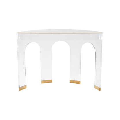 Demilune Marble Top Console Table