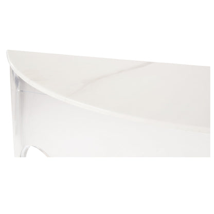 Demilune Marble Top Console Table