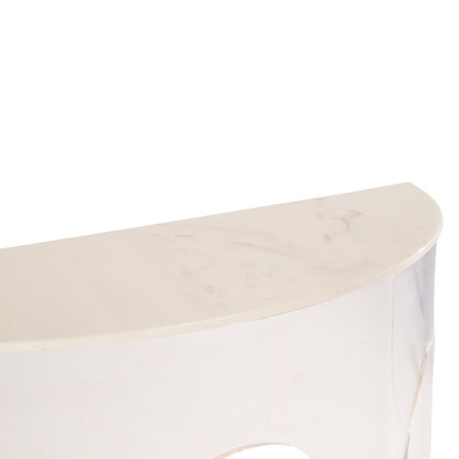 Demilune Marble Top Console Table