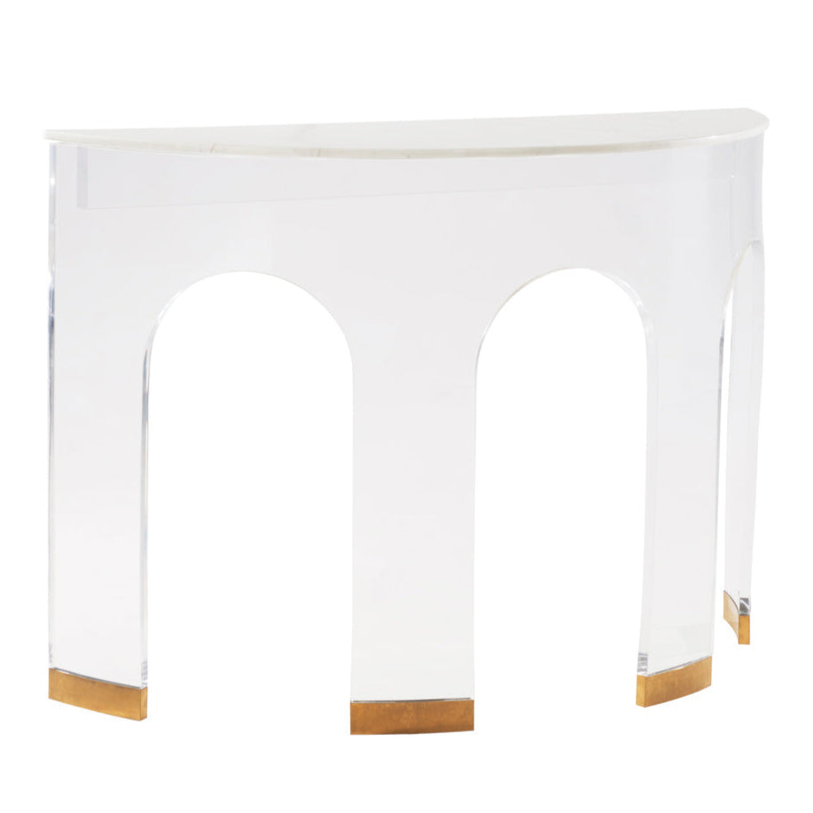 Demilune Marble Top Console Table