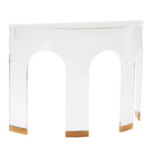 Demilune Marble Top Console Table