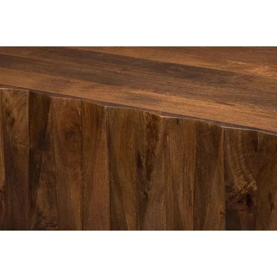 Denali Rectangle Cocktail Coffee Table Block Solid Wood - LOOMLAN - Sarreid - Coffee Tables