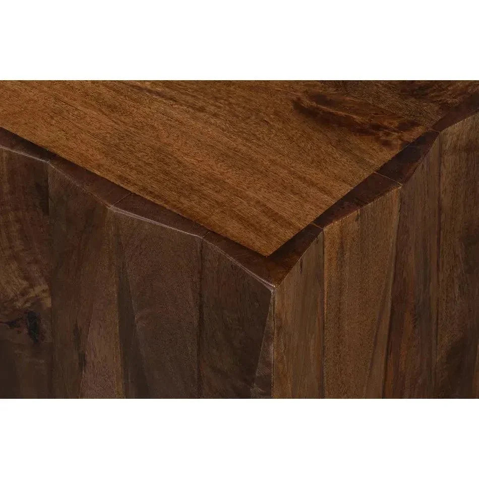 Denali Rectangle Cocktail Coffee Table Block Solid Wood - LOOMLAN - Sarreid - Coffee Tables