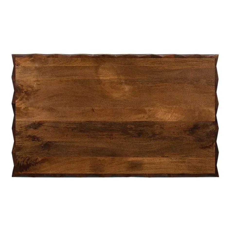 Denali Rectangle Cocktail Coffee Table Block Solid Wood - LOOMLAN - Sarreid - Coffee Tables
