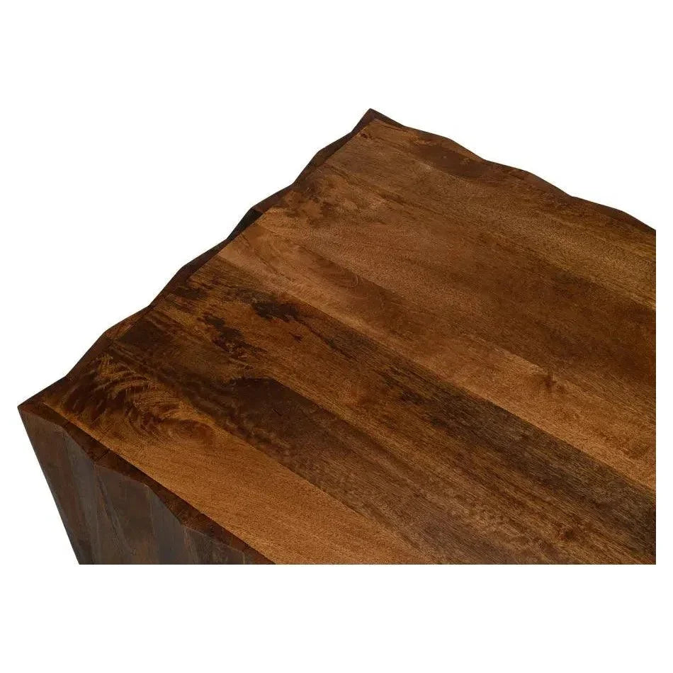 Denali Rectangle Cocktail Coffee Table Block Solid Wood - LOOMLAN - Sarreid - Coffee Tables