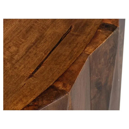 Denali Round Cocktail Coffee Table Block Solid Wood - LOOMLAN - Sarreid - Coffee Tables