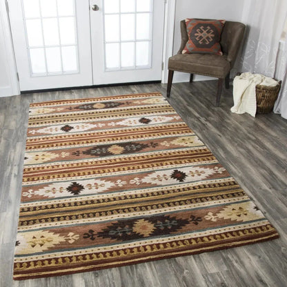 Deni Rust Round Area Rugs For Dining Room - LOOMLAN - LOOMLAN - Area Rugs