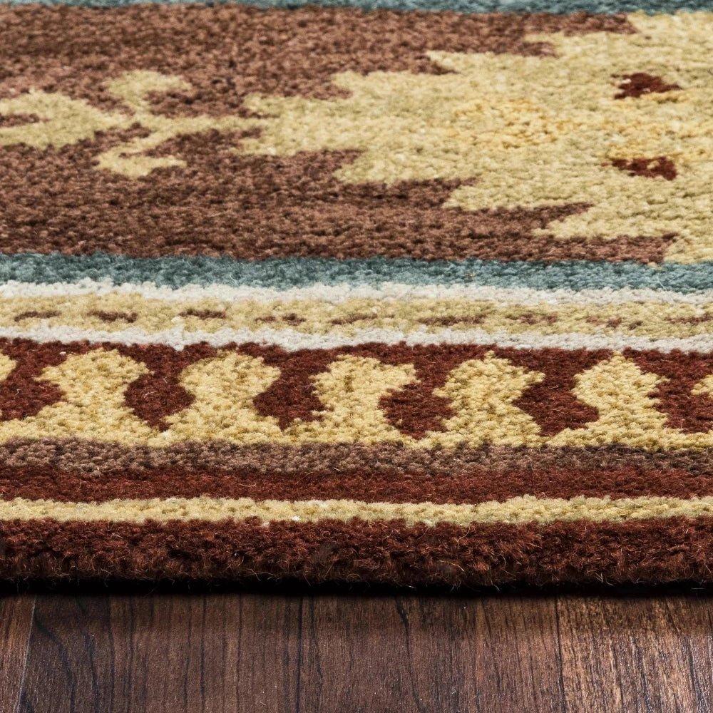 Deni Rust Round Area Rugs For Dining Room - LOOMLAN - LOOMLAN - Area Rugs