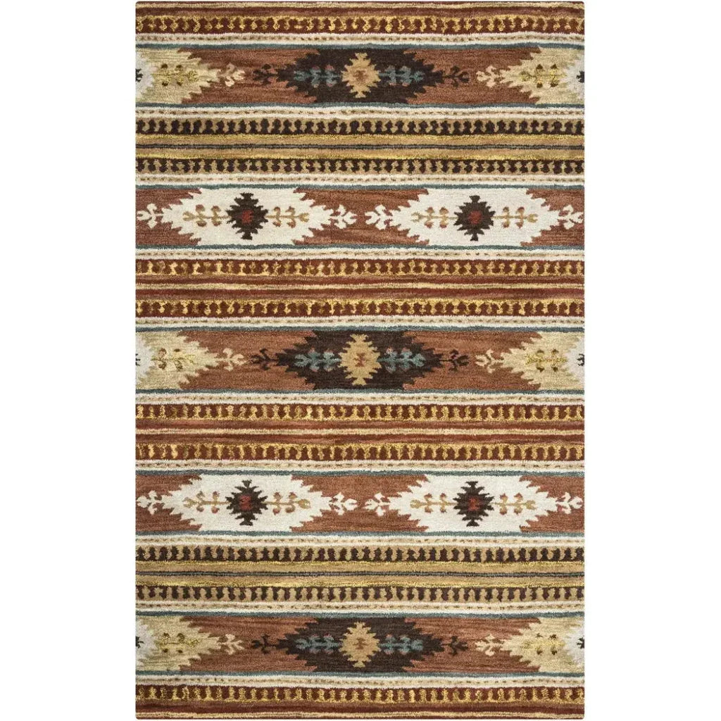 Deni Rust Round Area Rugs For Dining Room - LOOMLAN - LOOMLAN - Area Rugs