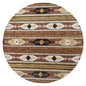 Deni Rust Round Area Rugs For Dining Room - LOOMLAN - LOOMLAN - Area Rugs