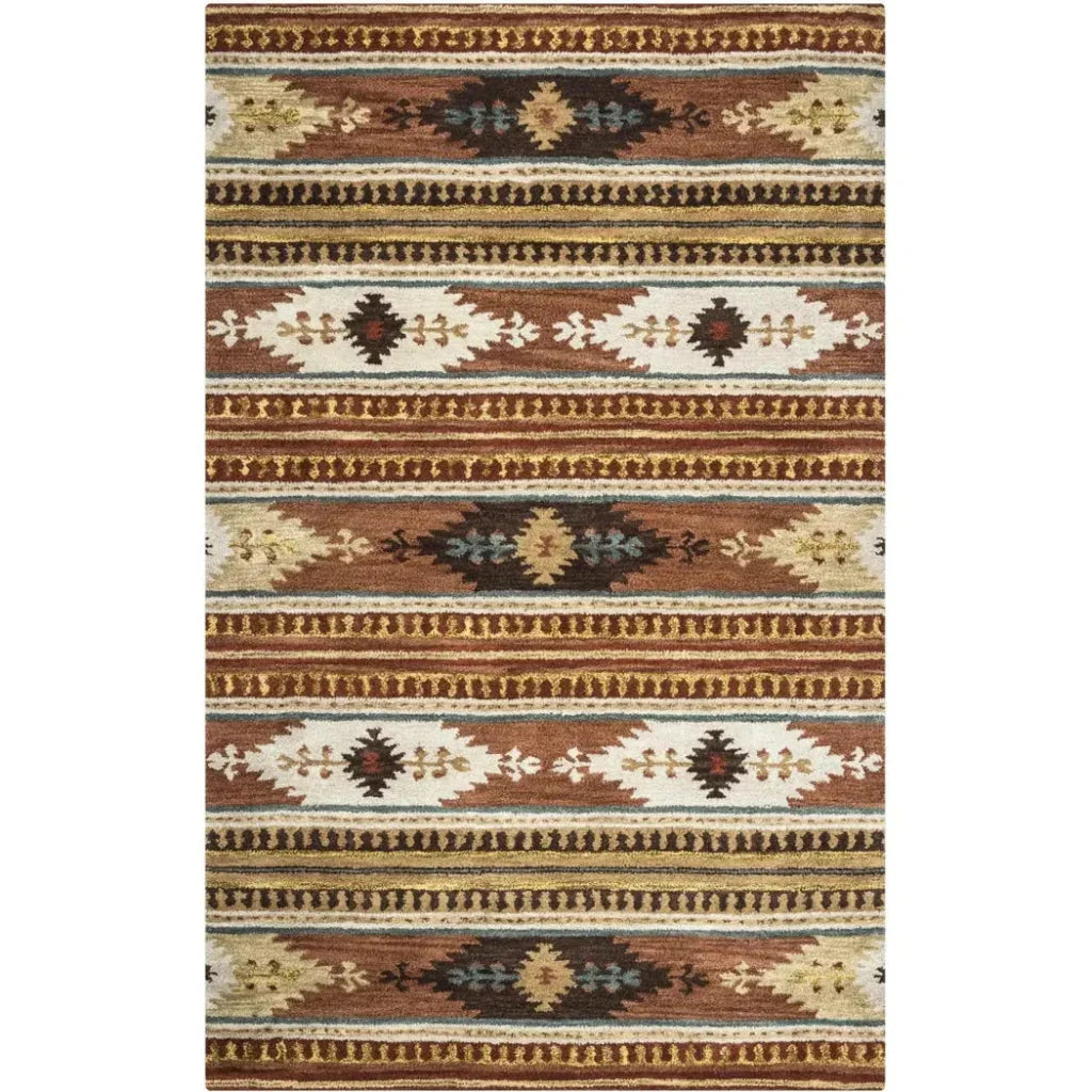 Deni Rust Round Area Rugs For Dining Room - LOOMLAN - LOOMLAN - Area Rugs