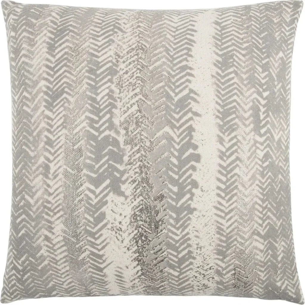 Denis Chevron Gray Throw Pillow Down Insert - LOOMLAN - LOOMLAN - Throw Pillows