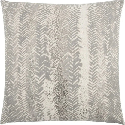 Denis Chevron Gray Throw Pillow Down Insert - LOOMLAN - LOOMLAN - Throw Pillows
