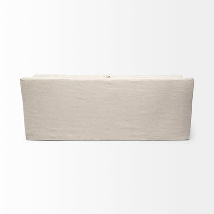 Denly Beige Slipcover Three Seater Sofa