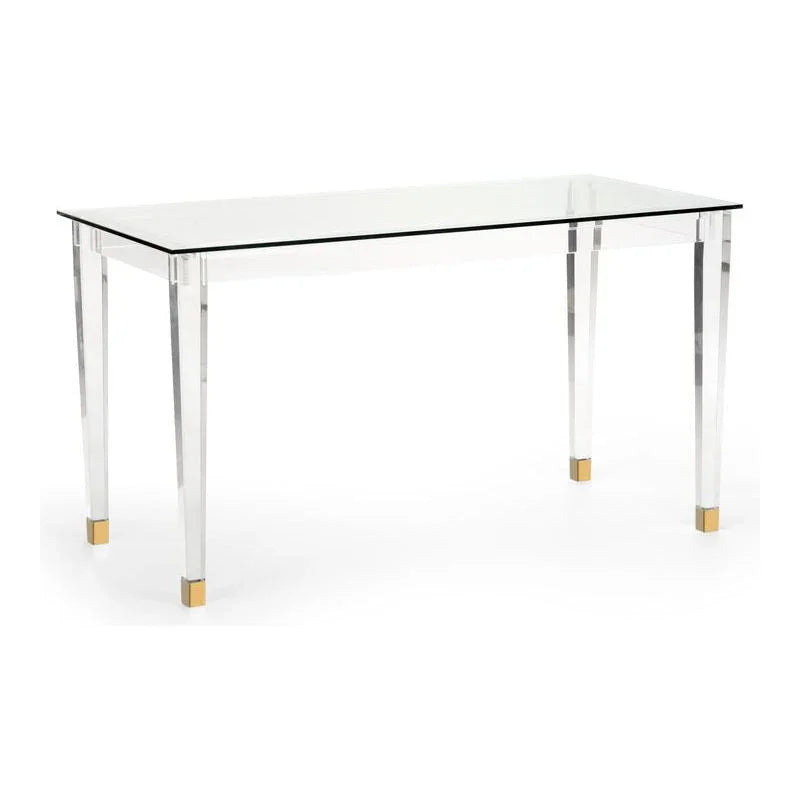 Denver Acrylic Made Based Desk-Home Office Desks-Chelsea House-Gold-LOOMLAN