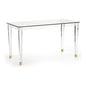 Denver Acrylic Made Based Desk-Home Office Desks-Chelsea House-Gold-LOOMLAN