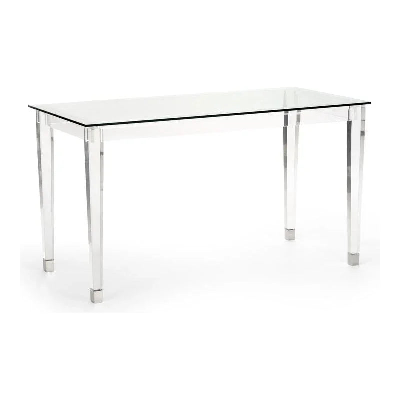 Denver Acrylic Made Based Desk-Home Office Desks-Chelsea House-Silver-LOOMLAN