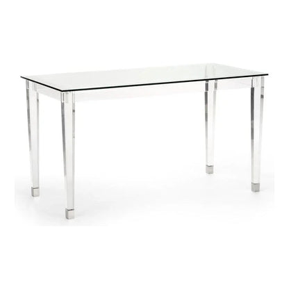 Denver Acrylic Made Based Desk-Home Office Desks-Chelsea House-Silver-LOOMLAN