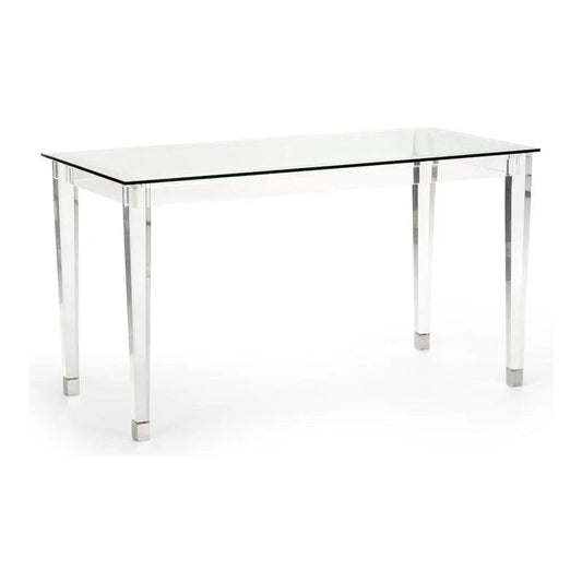 Denver Acrylic Made Based Desk-Home Office Desks-Chelsea House-Silver-LOOMLAN