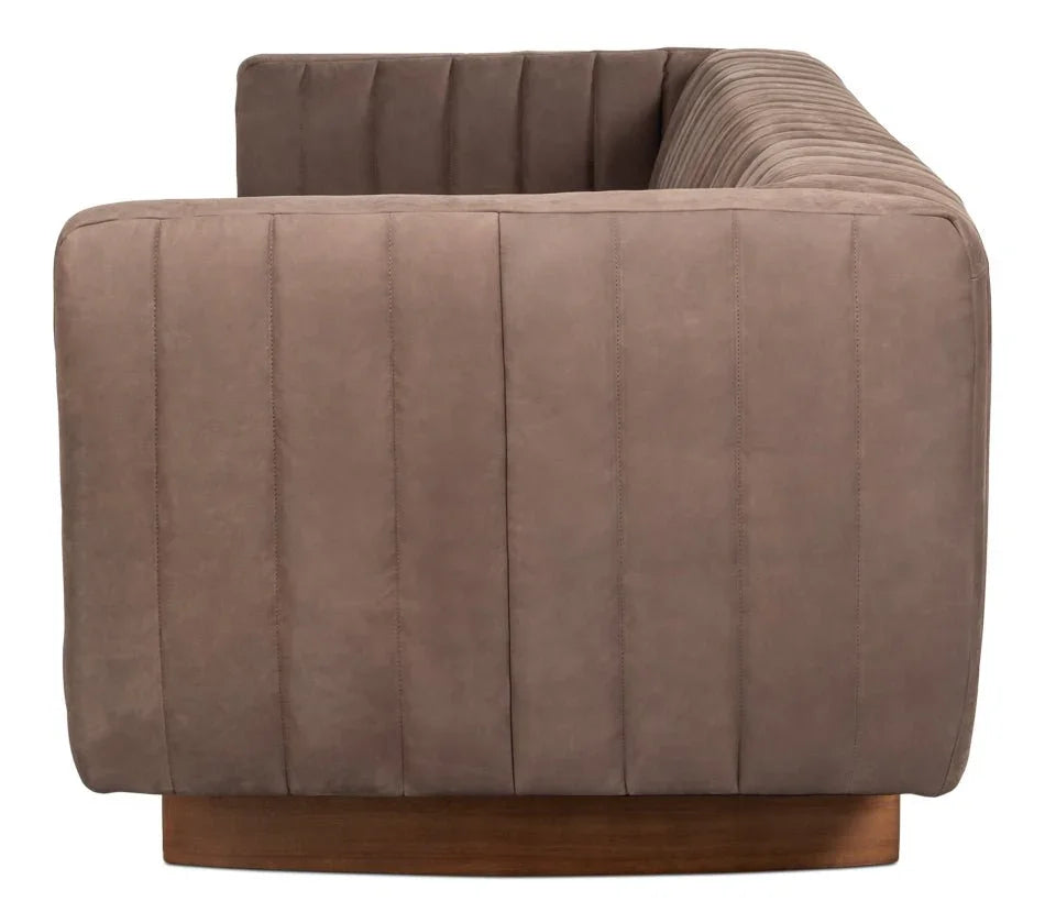 Denys Top Grain Leather Brown Sofa - LOOMLAN - Sarreid - Sofas & Loveseats