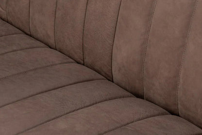 Denys Top Grain Leather Brown Sofa - LOOMLAN - Sarreid - Sofas & Loveseats