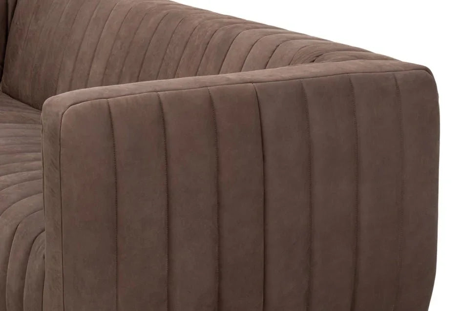 Denys Top Grain Leather Brown Sofa - LOOMLAN - Sarreid - Sofas & Loveseats