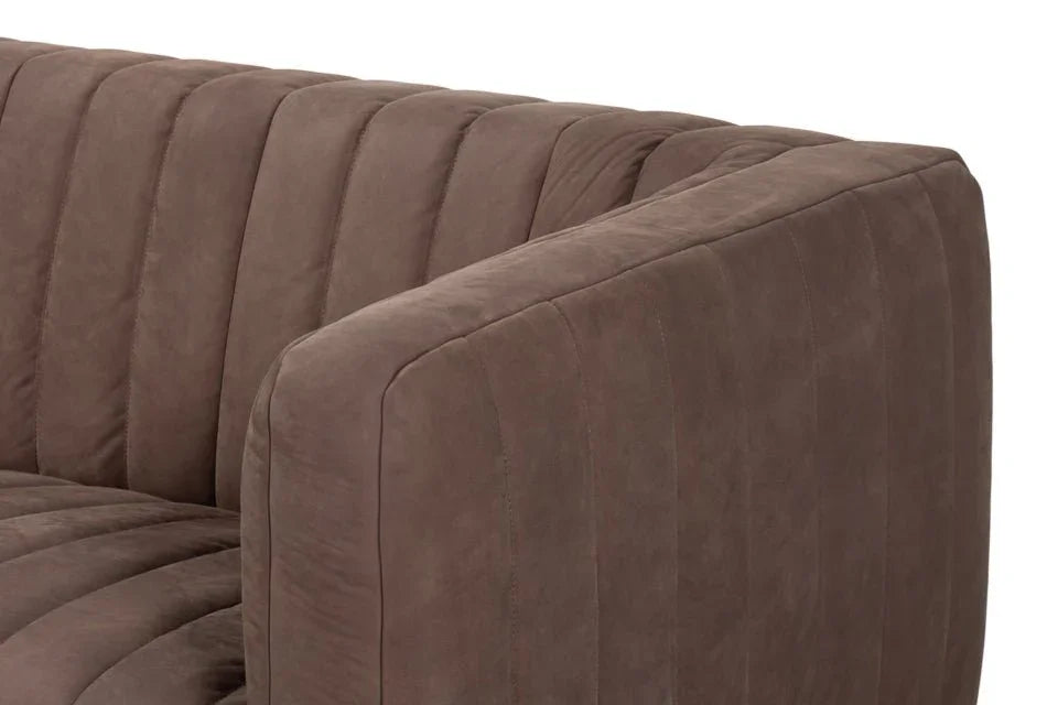 Denys Top Grain Leather Brown Sofa - LOOMLAN - Sarreid - Sofas & Loveseats