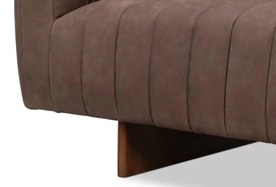 Denys Top Grain Leather Brown Sofa - LOOMLAN - Sarreid - Sofas & Loveseats
