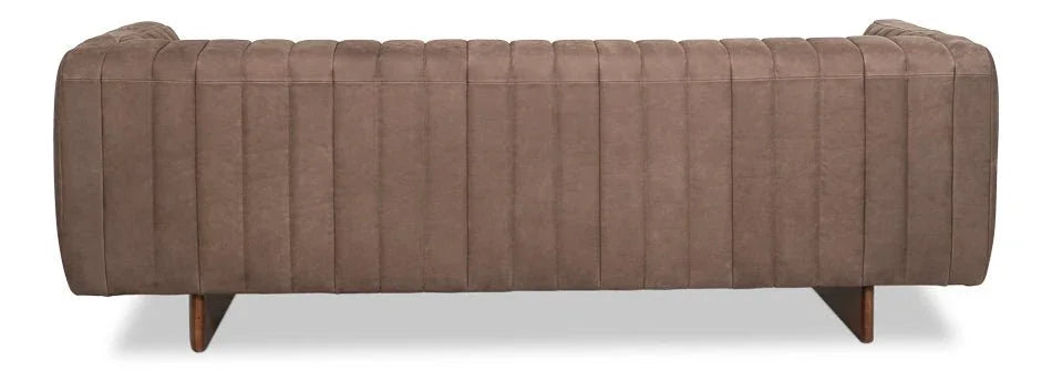 Denys Top Grain Leather Brown Sofa - LOOMLAN - Sarreid - Sofas & Loveseats