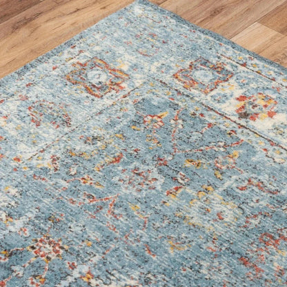 Deri Floral Blue/ Beige Large Area Rugs For Living Room - LOOMLAN - LOOMLAN - Area Rugs