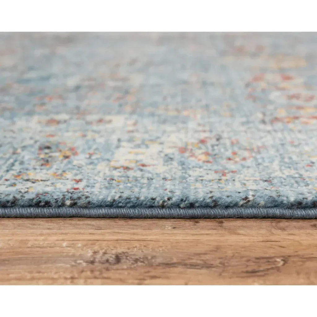 Deri Floral Blue/ Beige Large Area Rugs For Living Room - LOOMLAN - LOOMLAN - Area Rugs
